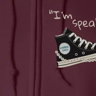 IM Speaking Kamalaharris 2024 Sneakers Vote For President Full Zip Hoodie