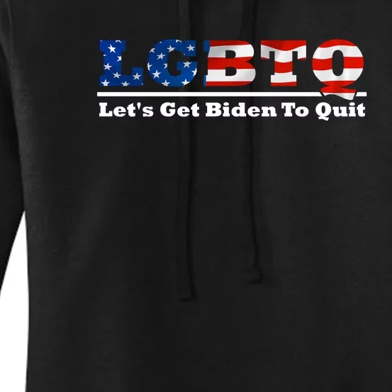 I Support LGBTQ Lets Get Biden To Quit Funny Women's Pullover Hoodie