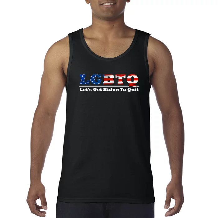 I Support LGBTQ Lets Get Biden To Quit Funny Tank Top