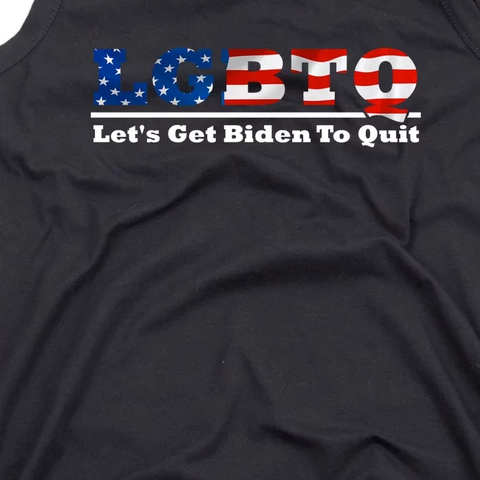 I Support LGBTQ Lets Get Biden To Quit Funny Tank Top