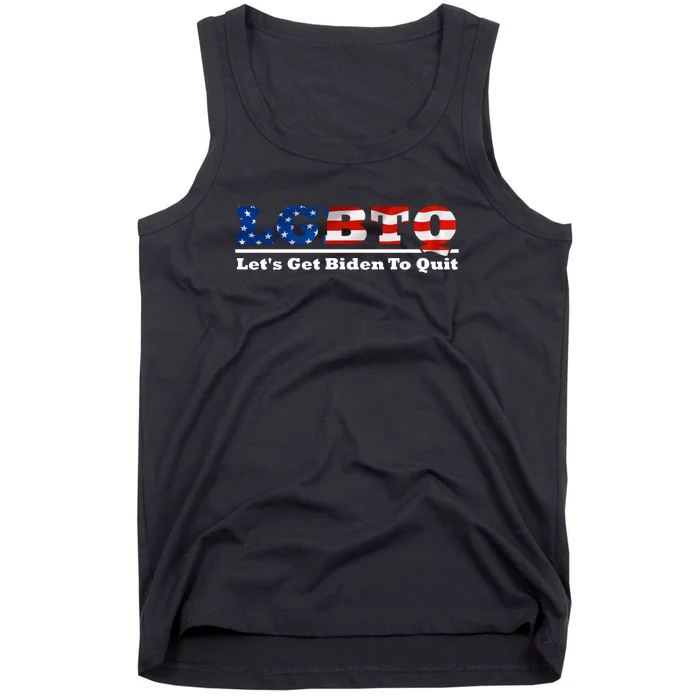 I Support LGBTQ Lets Get Biden To Quit Funny Tank Top