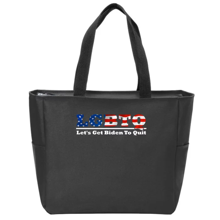 I Support LGBTQ Lets Get Biden To Quit Funny Zip Tote Bag