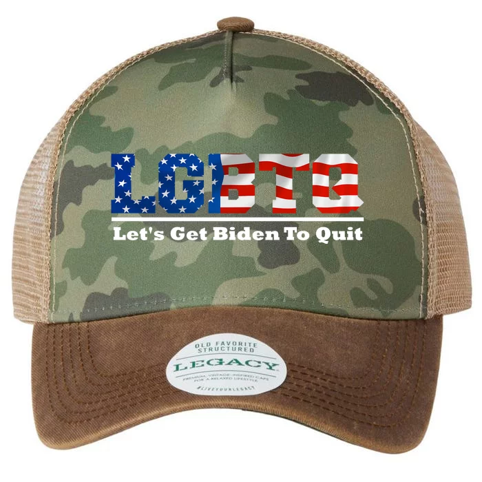 I Support LGBTQ Lets Get Biden To Quit Funny Legacy Tie Dye Trucker Hat