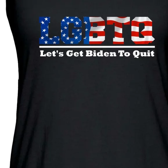 I Support LGBTQ Lets Get Biden To Quit Funny Ladies Essential Flowy Tank