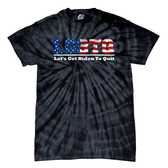 I Support LGBTQ Lets Get Biden To Quit Funny Tie-Dye T-Shirt