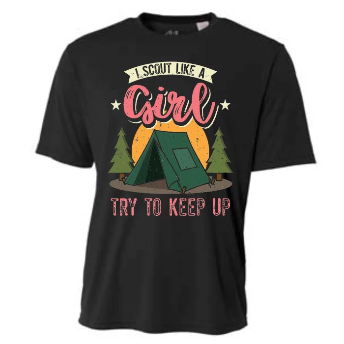 I Scout Like A Girl Try To Keep Up Troop Leader Scout Cooling Performance Crew T-Shirt