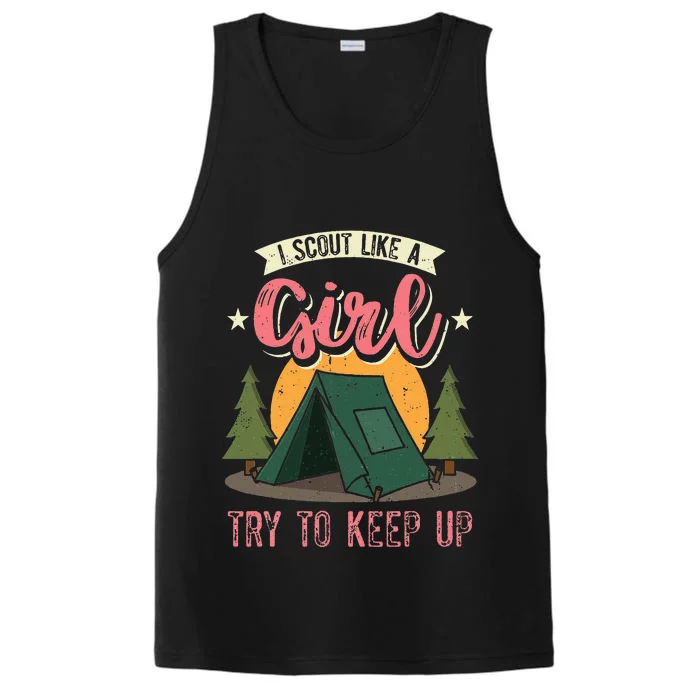 I Scout Like A Girl Try To Keep Up Troop Leader Scout Performance Tank