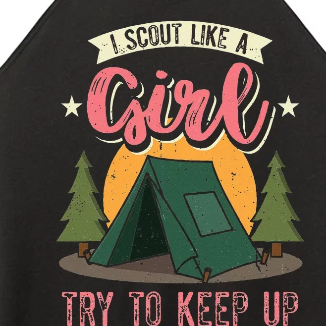 I Scout Like A Girl Try To Keep Up Troop Leader Scout Women’s Perfect Tri Rocker Tank