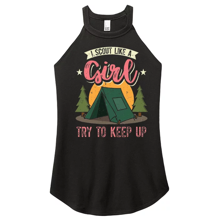 I Scout Like A Girl Try To Keep Up Troop Leader Scout Women’s Perfect Tri Rocker Tank