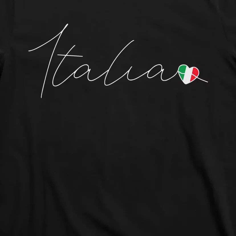 Italia Simple Love Italian Flag Heart On Italy T-Shirt