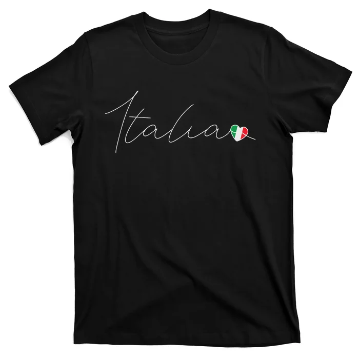 Italia Simple Love Italian Flag Heart On Italy T-Shirt