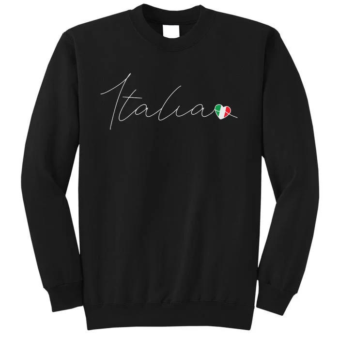 Italia Simple Love Italian Flag Heart On Italy Tall Sweatshirt