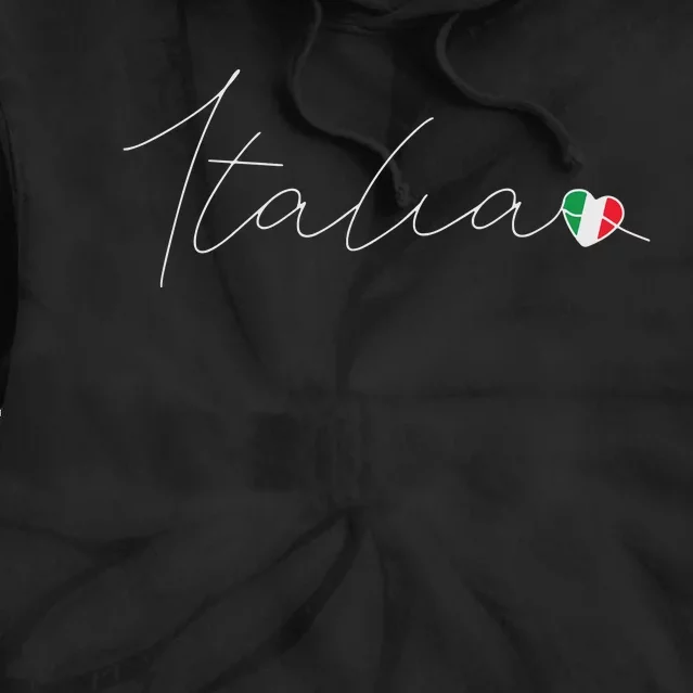 Italia Simple Love Italian Flag Heart On Italy Tie Dye Hoodie