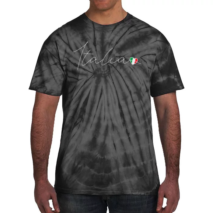 Italia Simple Love Italian Flag Heart On Italy Tie-Dye T-Shirt