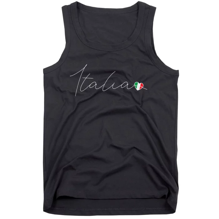 Italia Simple Love Italian Flag Heart On Italy Tank Top