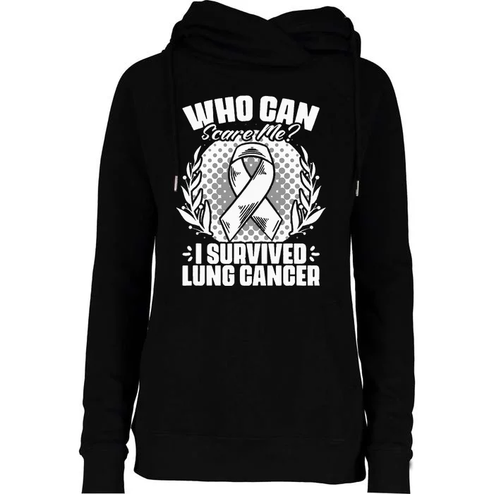 I Survived Lung Cancer Warrior Support Lung Cancer Survivor Womens Funnel Neck Pullover Hood