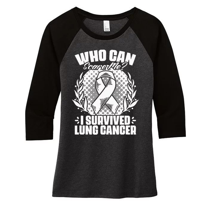 I Survived Lung Cancer Warrior Support Lung Cancer Survivor Women's Tri-Blend 3/4-Sleeve Raglan Shirt