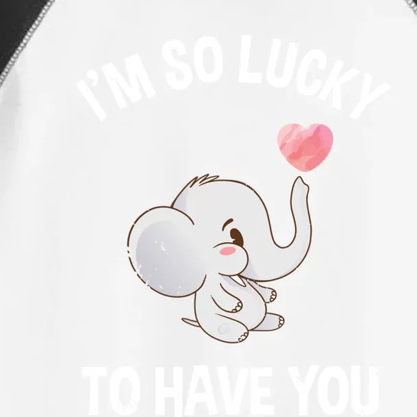 I'm So Lucky To Have You Valentine's Day Cute Elephant Meaningful Gift Toddler Fine Jersey T-Shirt