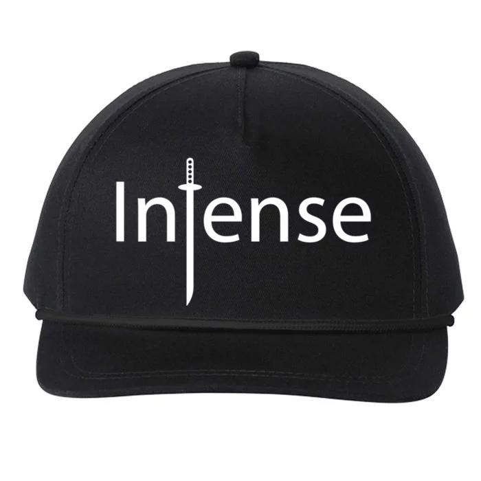 Intense Sword Logo Snapback Five-Panel Rope Hat