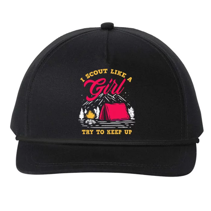 I Scout Like A Girl Try To Keep Up Funny Scout Snapback Five-Panel Rope Hat