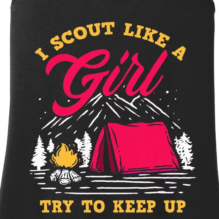 I Scout Like A Girl Try To Keep Up Funny Scout Ladies Essential Tank