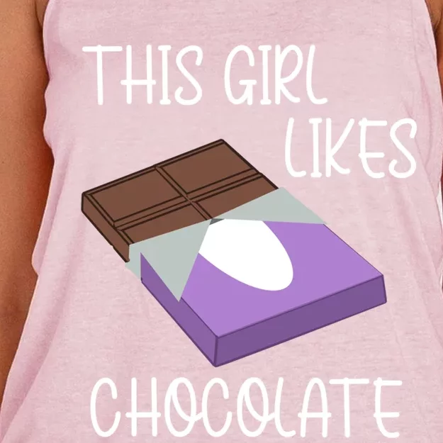 Ironic Saying Likes Eating Chocolate Chocolatier Cool Gift Women's Knotted Racerback Tank