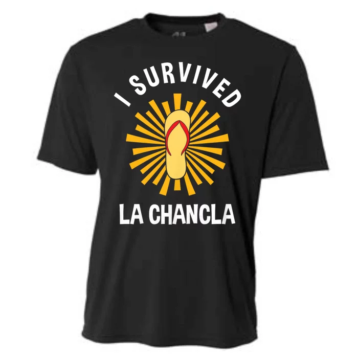 I Survived La Chancla Funny Latino Humor Gift Cooling Performance Crew T-Shirt