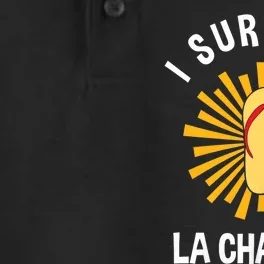 I Survived La Chancla Funny Latino Humor Gift Dry Zone Grid Performance Polo