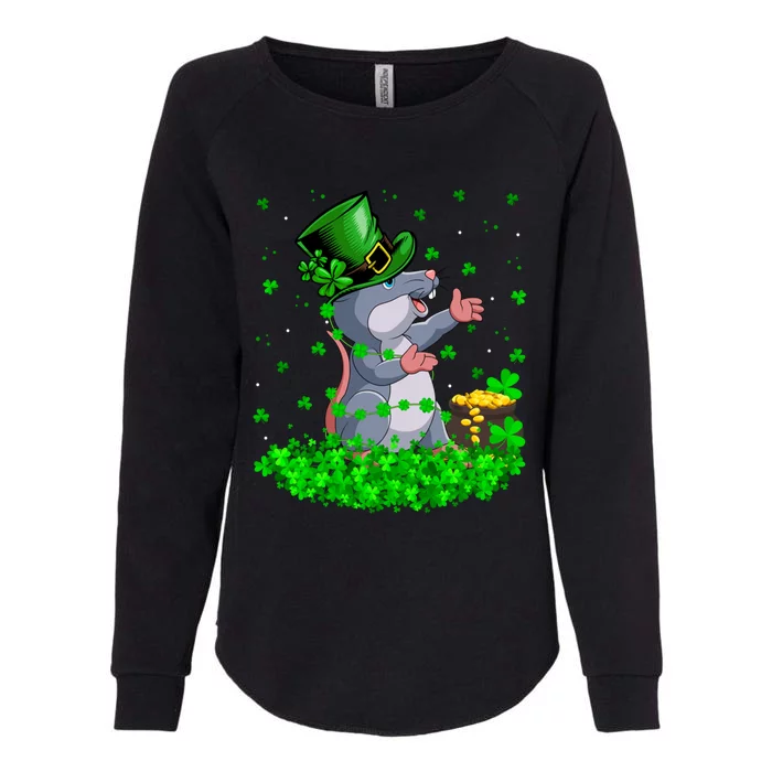 Irish Shamrock Leprechaun Rat St Patrick's Day Cute Gift Womens California Wash Sweatshirt