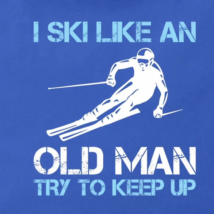 I Ski Like An Old  Funny Skiing Lover Gift Zip Tote Bag