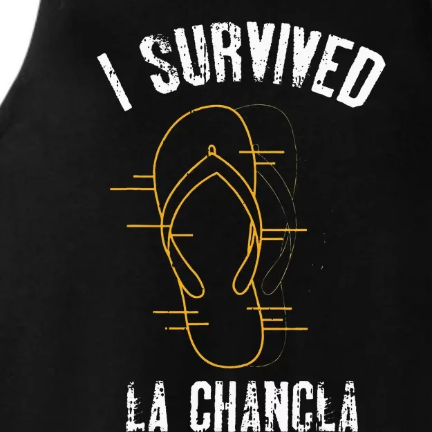 I Survived La Chancla Slippers Funny Mexican Culture Gift Ladies Tri-Blend Wicking Tank