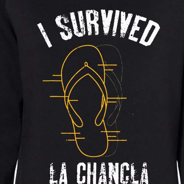 I Survived La Chancla Slippers Funny Mexican Culture Gift Womens California Wash Sweatshirt