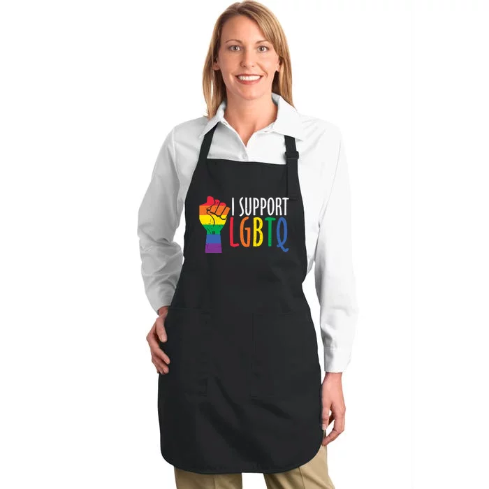 I Support Lgbtq Full-Length Apron With Pocket