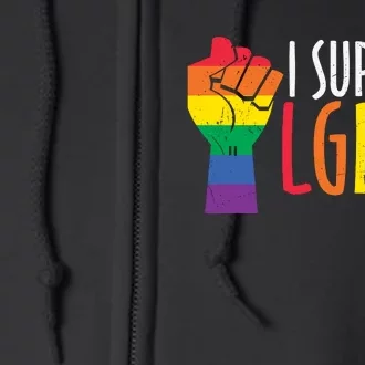 I Support Lgbtq Full Zip Hoodie