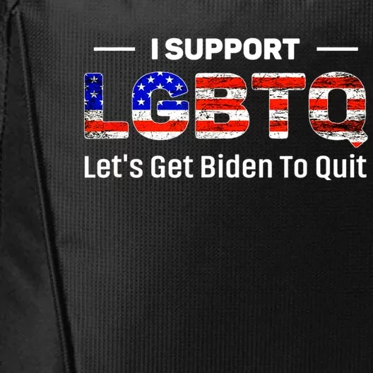 I Support LGBTQ Let's Get Biden To Quit City Backpack