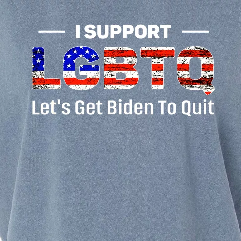 I Support LGBTQ Let's Get Biden To Quit Garment-Dyed Women's Muscle Tee