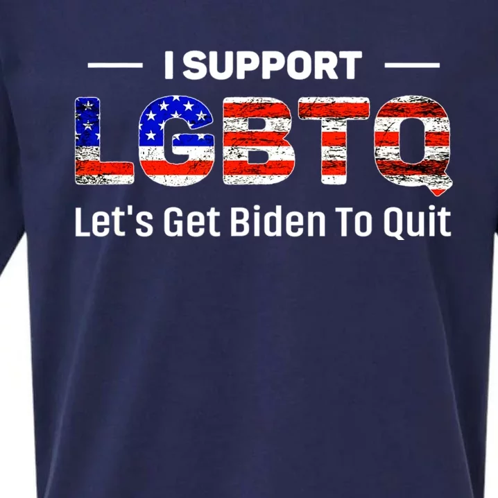 I Support LGBTQ Let's Get Biden To Quit Sueded Cloud Jersey T-Shirt