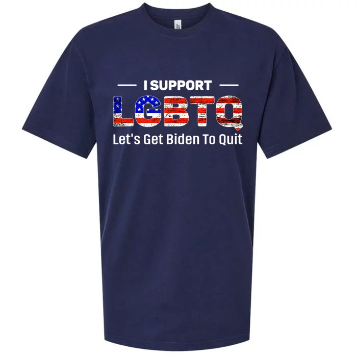 I Support LGBTQ Let's Get Biden To Quit Sueded Cloud Jersey T-Shirt