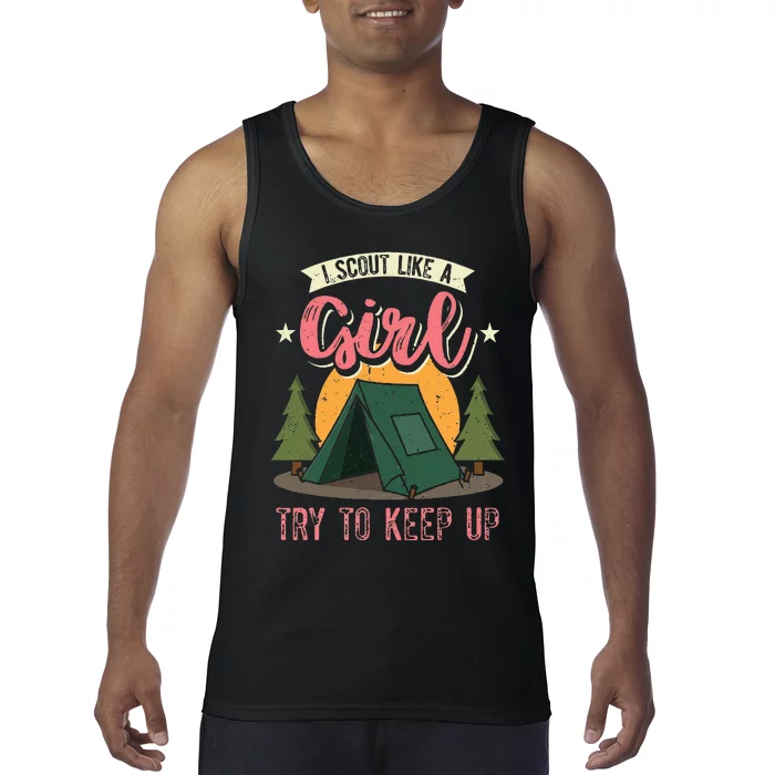 I Scout Like A Girl Try To Keep Up Troop Leader Scout Tank Top