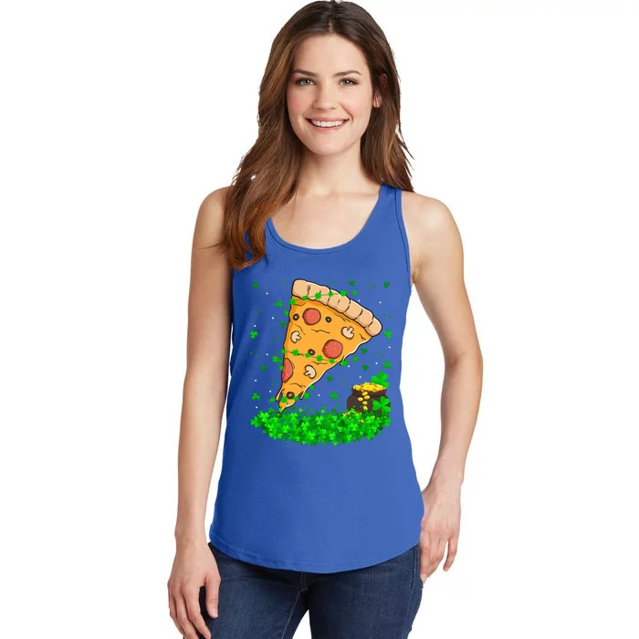 Irish Shamrock Leprechaun Pizza St Patrick's Day Gift Ladies Essential Tank