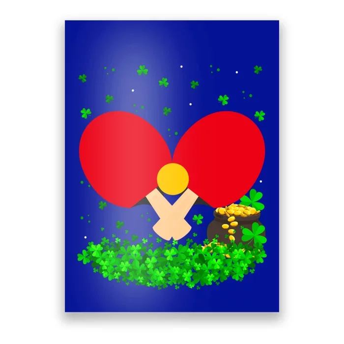 Irish Shamrock Leprechaun Table Tennis St Patrick's Day Gift Poster