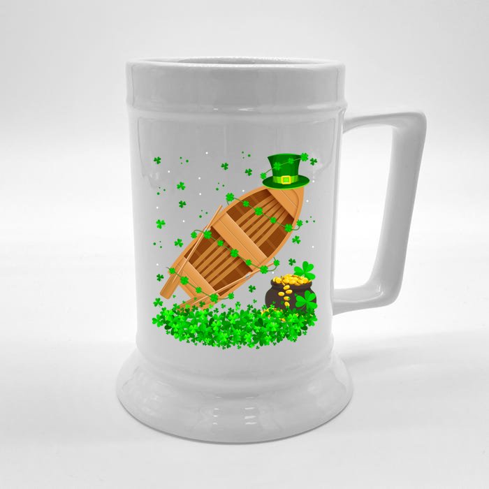 Irish Shamrock Leprechaun Fishing Boat St Patrick's Day Cool Gift Front & Back Beer Stein