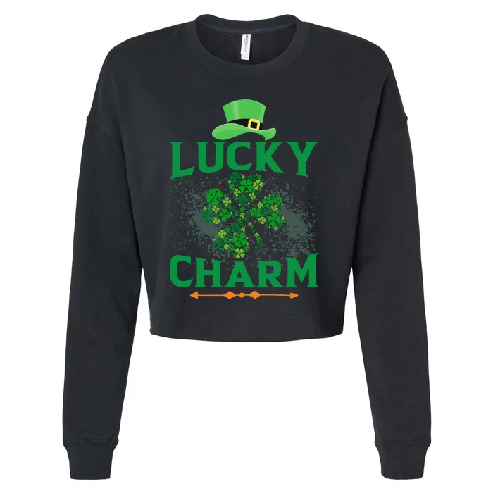 Irish Shamrock Lucky Charm Cropped Pullover Crew