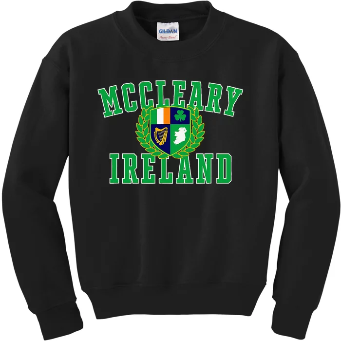 Irish Surname Mccleary Ireland Crest Kids Sweatshirt