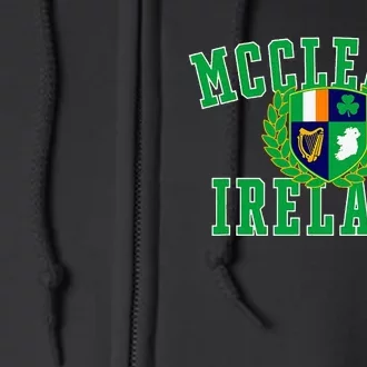 Irish Surname Mccleary Ireland Crest Full Zip Hoodie