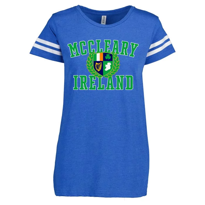 Irish Surname Mccleary Ireland Crest Enza Ladies Jersey Football T-Shirt