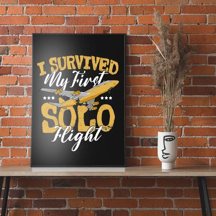 I Survived My First Solo Flight Funny New Pilot Poster