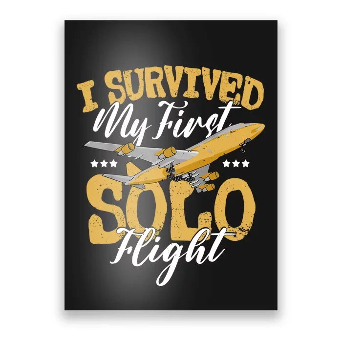 I Survived My First Solo Flight Funny New Pilot Poster