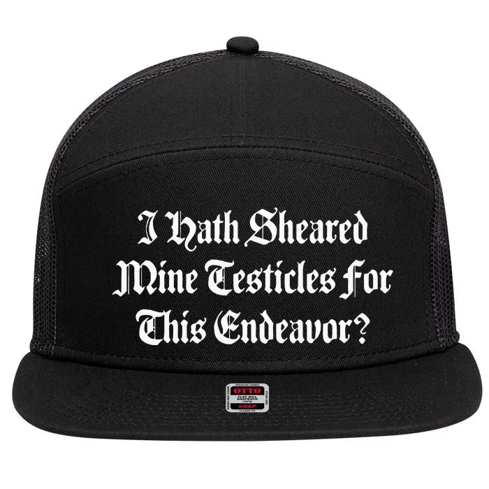 I Shaved My Balls For This Old English Funny Quote Meme Text 7 Panel Mesh Trucker Snapback Hat