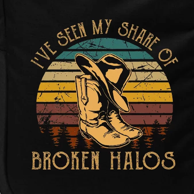 Ive Seen My Share Of Broken Halos Cowboy Boots Country Music Impact Tech Backpack